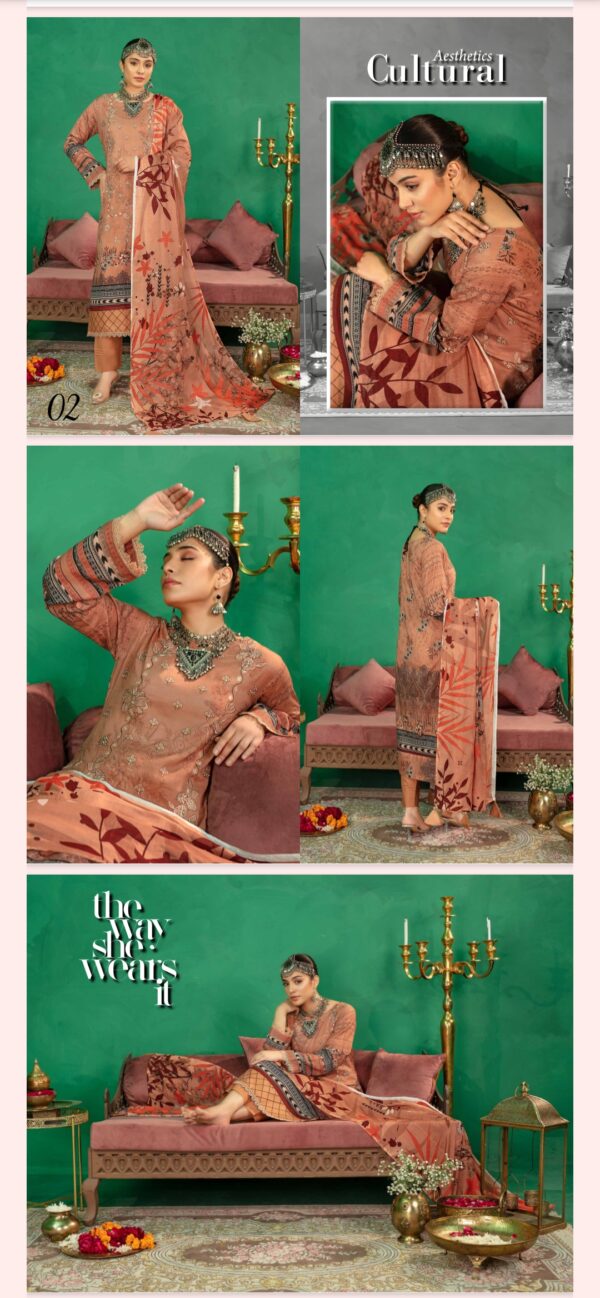 Embellish Lawn Collection By AALAYA (Un Stitched) 3 Piece, Vol 01, New Collection 2025. - Image 3