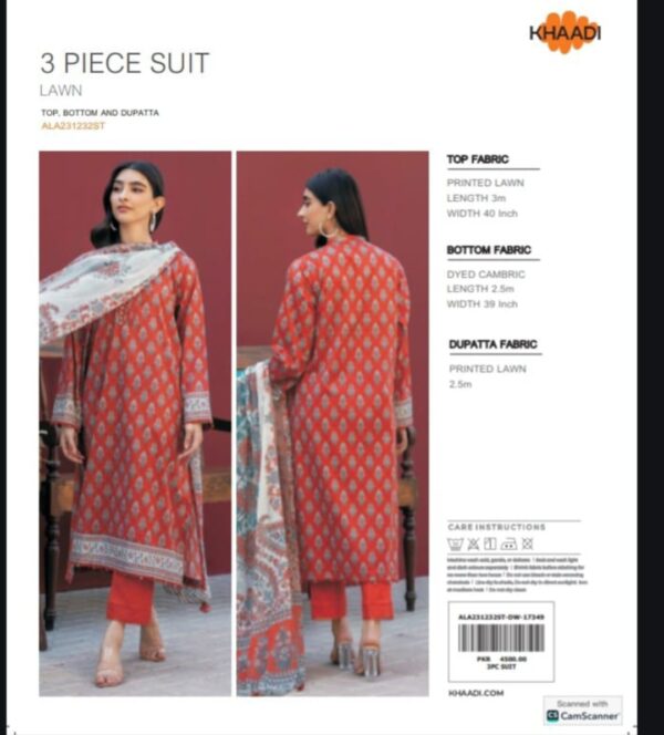 KHAADI Lawn (Un Stitched) 3 Piece, New Collection 2025. - Image 9