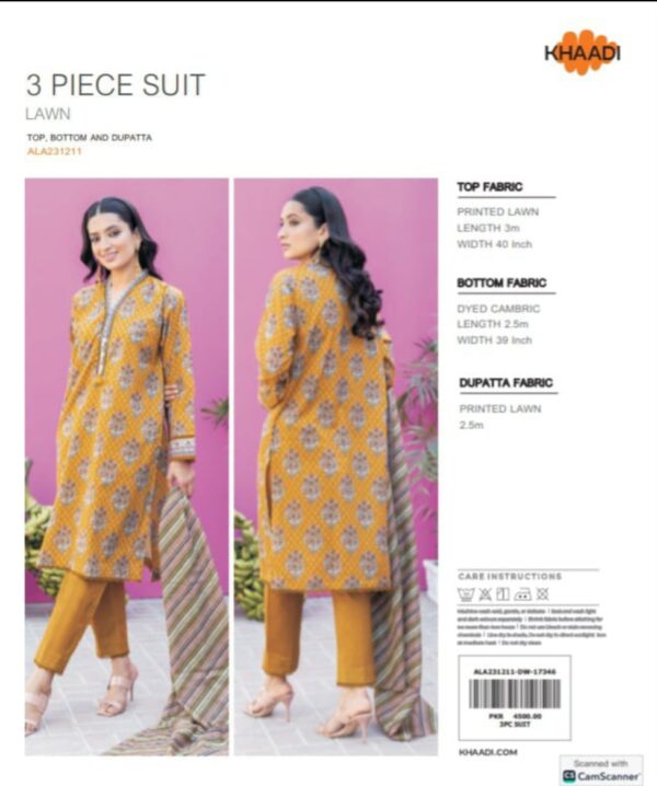 KHAADI Lawn (Un Stitched) 3 Piece, New Collection 2025. - Image 6