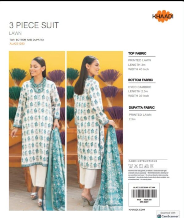 KHAADI Lawn (Un Stitched) 3 Piece, New Collection 2025. - Image 4