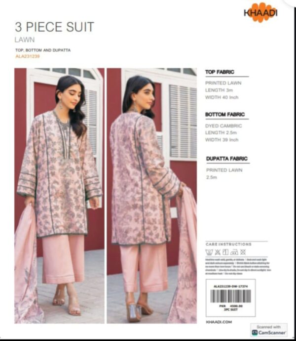 KHAADI Lawn (Un Stitched) 3 Piece, New Collection 2025. - Image 2