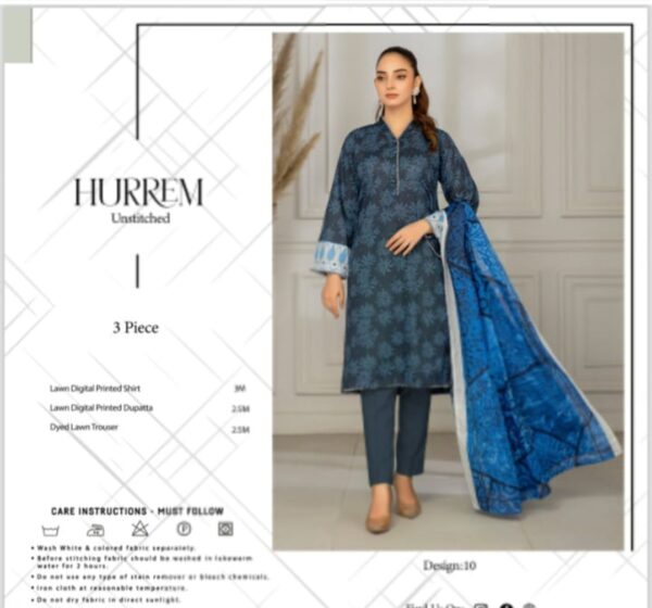 HURREM Lawn (Un Stitched) 3 Piece, New Collection 2025. - Image 5