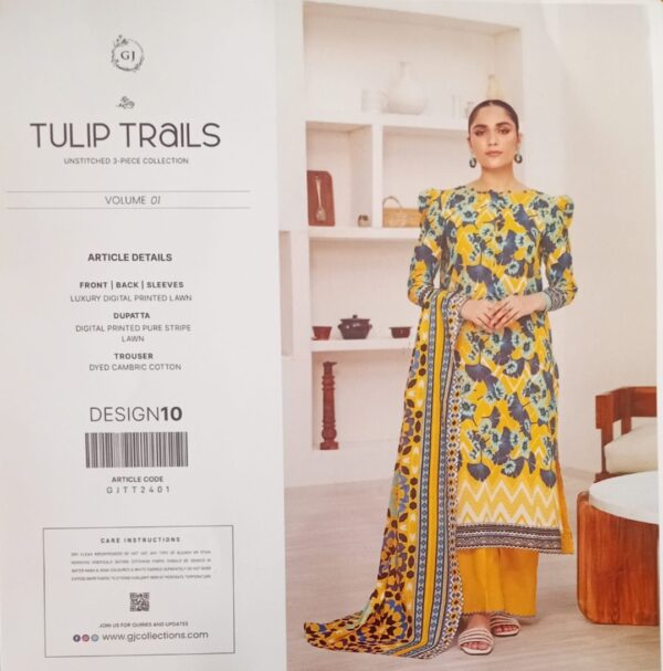 TULIP TRAILS BY GULLGEE Lawn (Un Stitched) 3 Piece, New Collection 2025. - Image 10