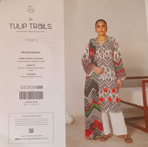 TULIP TRAILS BY GULLGEE Lawn (Un Stitched) 3 Piece, New Collection 2025. - Image 7