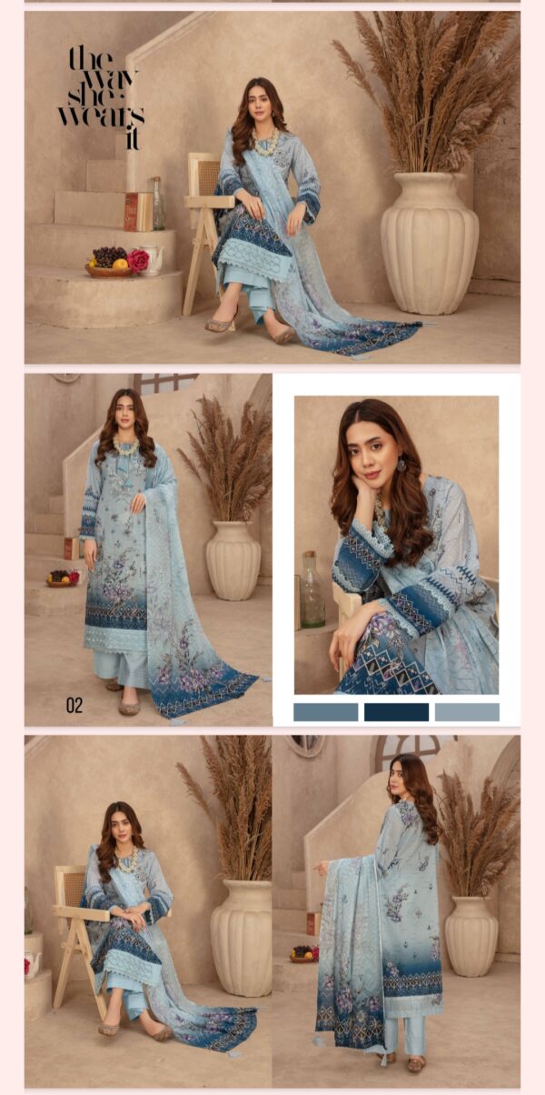 DASTOOR By Zara Meer Lawn (Un Stitched) 3 Piece, Vol 174, New Collection 2025. - Image 4