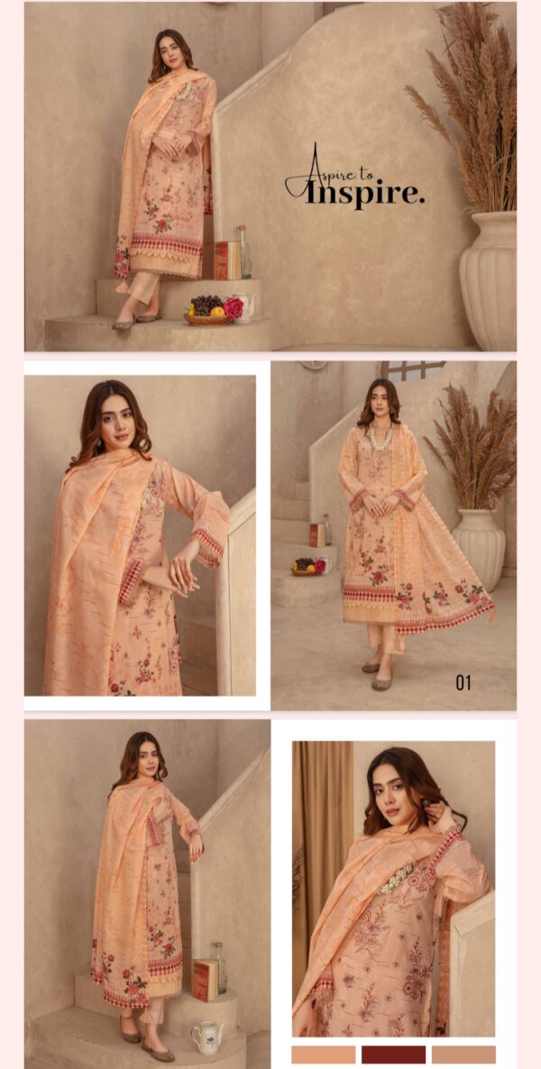 DASTOOR By Zara Meer Lawn (Un Stitched) 3 Piece, Vol 174, New Collection 2025. - Image 3