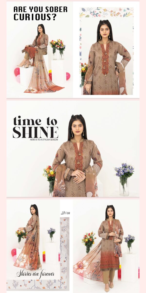 Eman By Palwasha Lawn (Un Stitched) 2 Piece, Vol 13, New Collection 2025. - Image 9