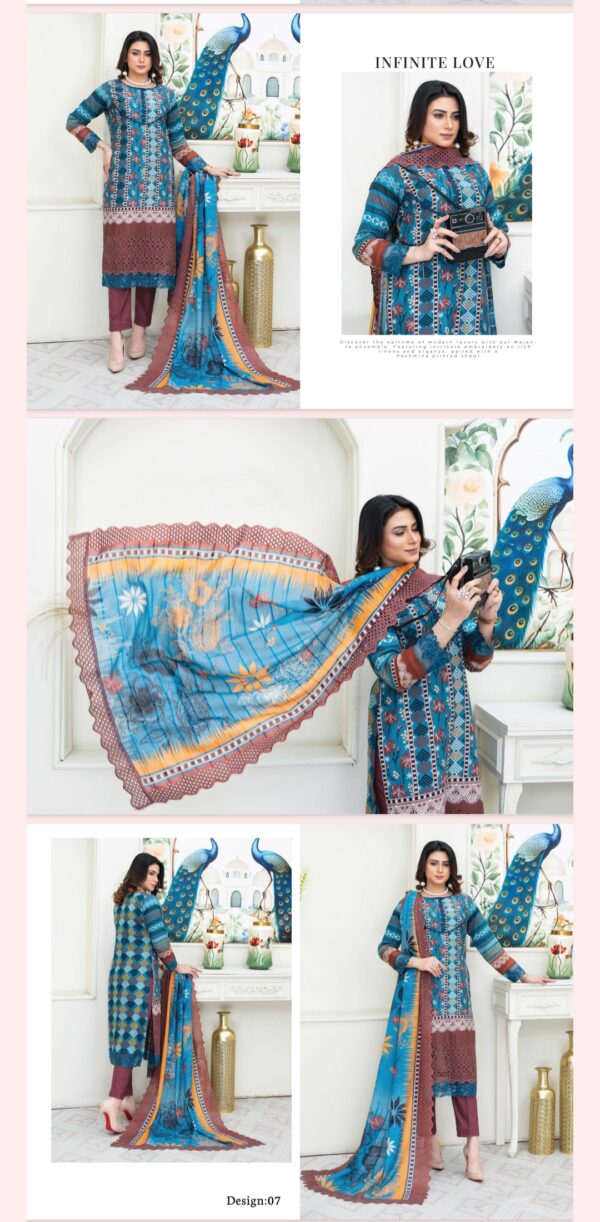 Tehzeeb By Palwasha Lawn (Un Stitched) 2 Piece, Vol 06, New Collection 2025. - Image 5