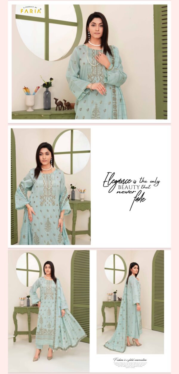 CHASHNI By FARIA Lawn (Un Stitched) 3 Piece, Vol 4145, New Collection 2025. - Image 3