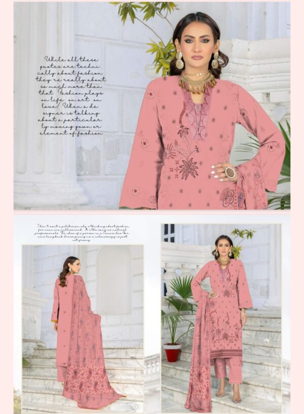 FARIA Premium Embroidered Comfort Lawn By Habib Faisal Arts (Un Stitched) 3 Piece, Vol 4006, New Collection 2025. - Image 6