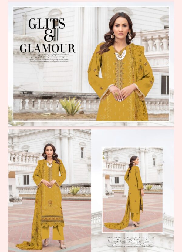 FARIA Premium Embroidered Comfort Lawn By Habib Faisal Arts (Un Stitched) 3 Piece, Vol 4006, New Collection 2025. - Image 4