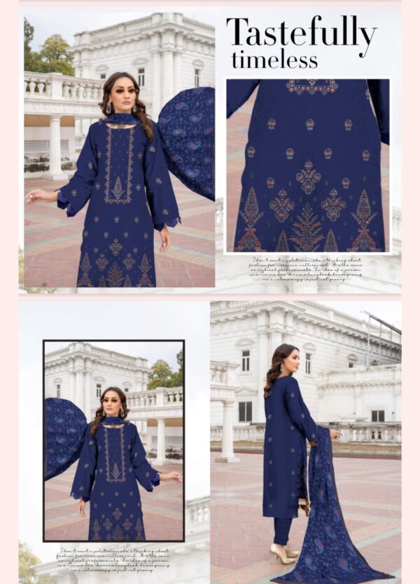 FARIA Premium Embroidered Comfort Lawn By Habib Faisal Arts (Un Stitched) 3 Piece, Vol 4006, New Collection 2025. - Image 3