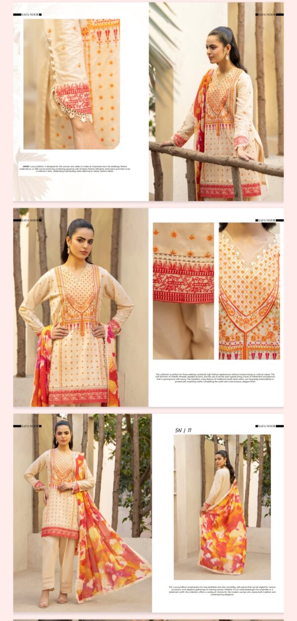 Jahan By Safa Noor (Un Stitched) 3 Piece, New Collection 2025. - Image 12