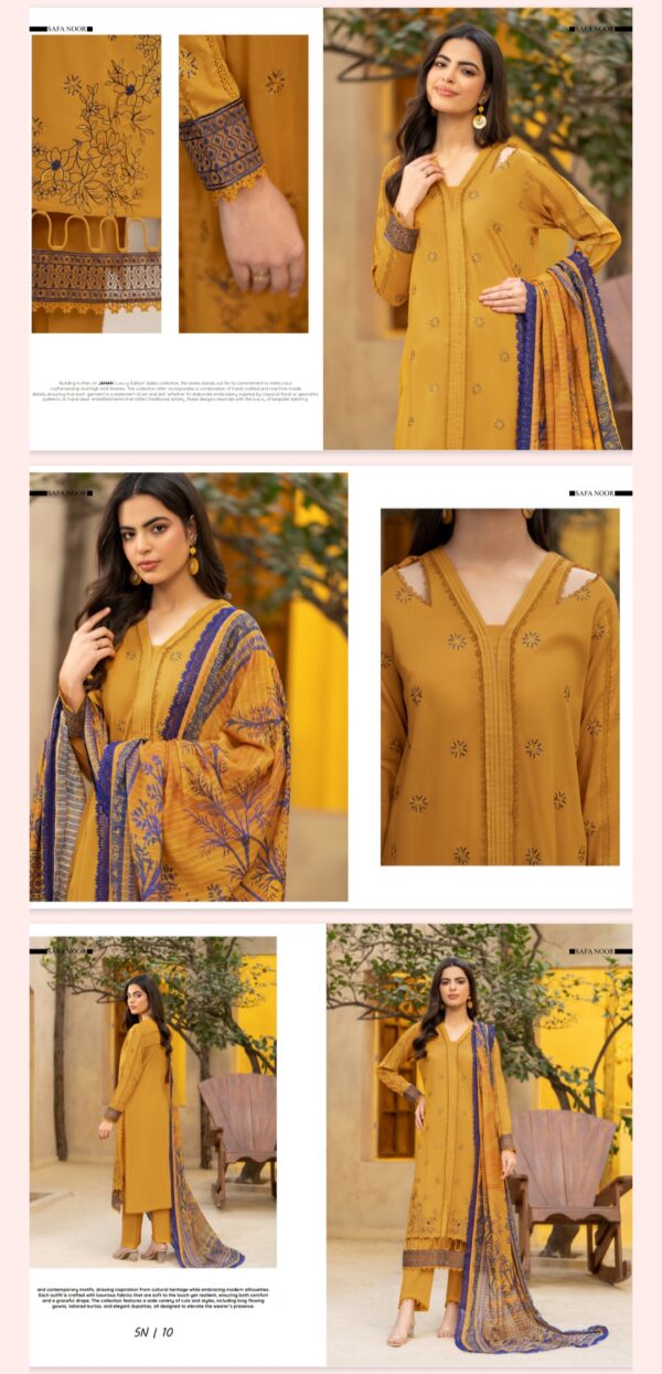 Jahan By Safa Noor (Un Stitched) 3 Piece, New Collection 2025. - Image 11
