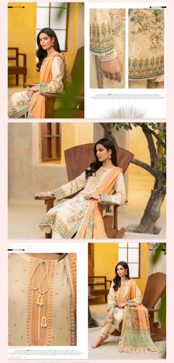 Jahan By Safa Noor (Un Stitched) 3 Piece, New Collection 2025. - Image 4