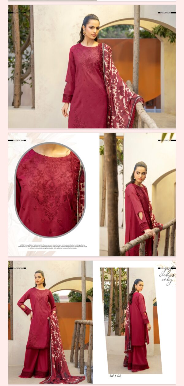 Jahan By Safa Noor (Un Stitched) 3 Piece, New Collection 2025. - Image 3