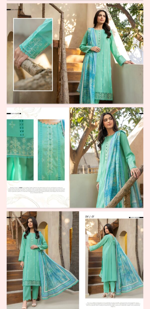Jahan By Safa Noor (Un Stitched) 3 Piece, New Collection 2025. - Image 2