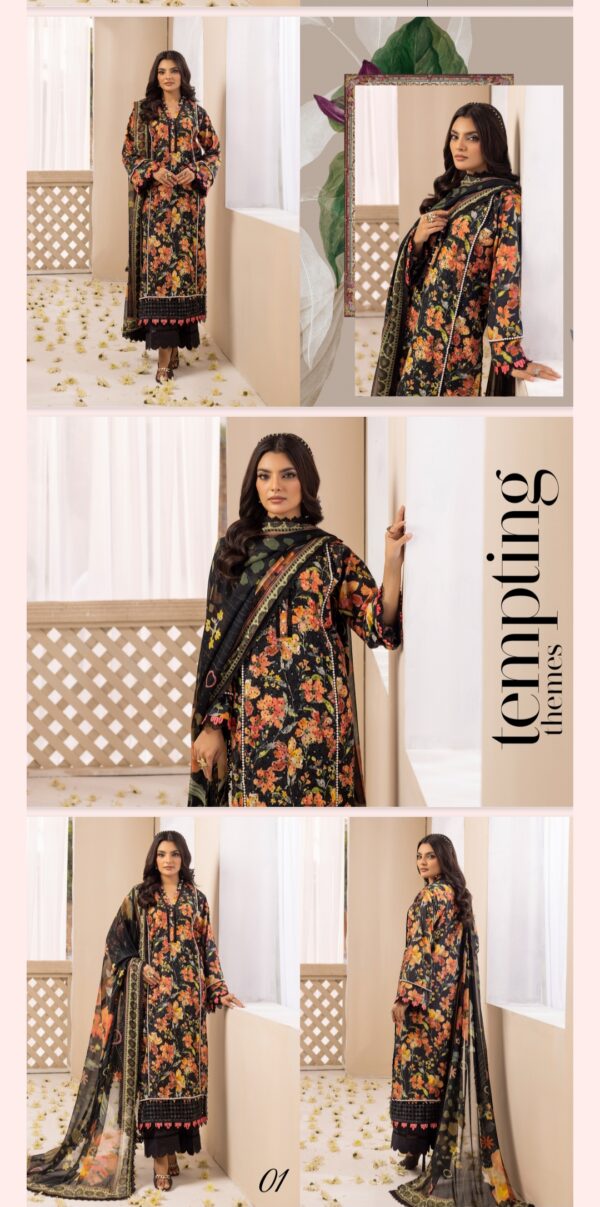 Fancy Florals By Zara Meer (Un Stitched) 3 Piece, Vol 171, New Collection 2025. - Image 2
