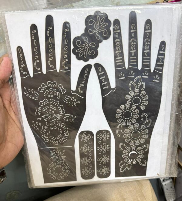 Mehndi stickers, Mehndi Stickers for Girls,Women and Kids, Henna stencils, Henna stickers, Mix Designs, Set Of 12 Cards. - Image 4