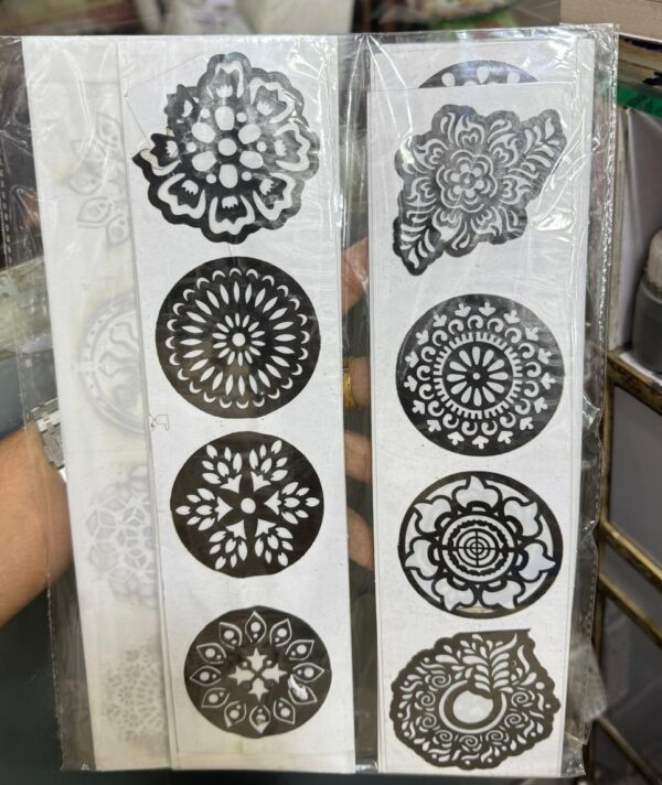 8 Pattern Henna Stencils Mehndi Designs, Tikki Bridal Design, Mehndi Stencils Stickers, 12 Cards. - Image 2