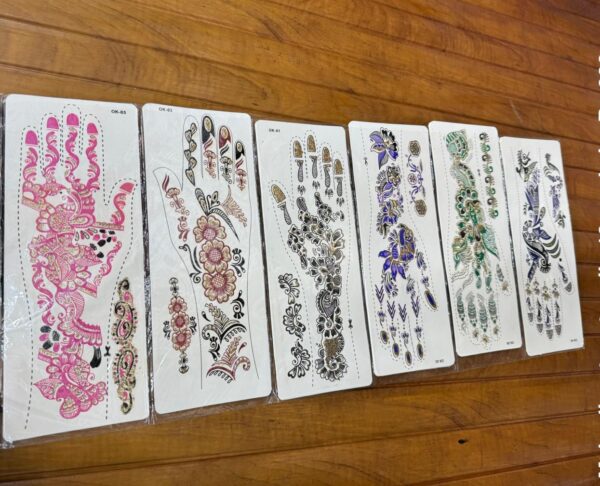 Mehndi Water Stencils, Mehndi designs, Temporary body Art Tattoo Mehndi (12 Cards).