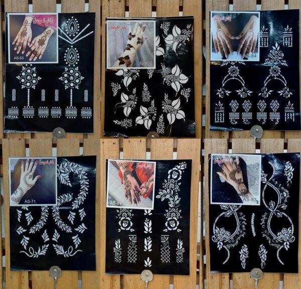 Mehndi Designs, Mehndi Stickers for Girls and Women, Henna stencils, Henna stickers, Set Of 12 Cards.