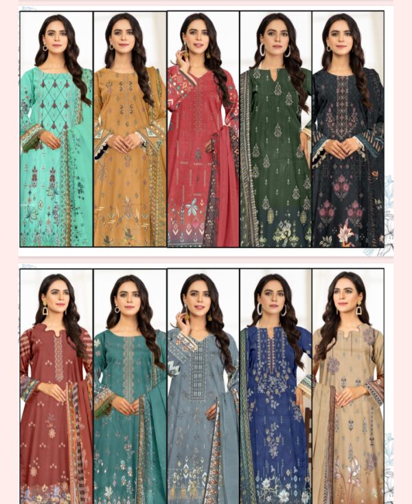 Urwa Luxury Digital Lawn Collection By Habib Faisal Arts (Un Stitched) 3 Piece, Vol 566, New Collection 2025. - Image 12