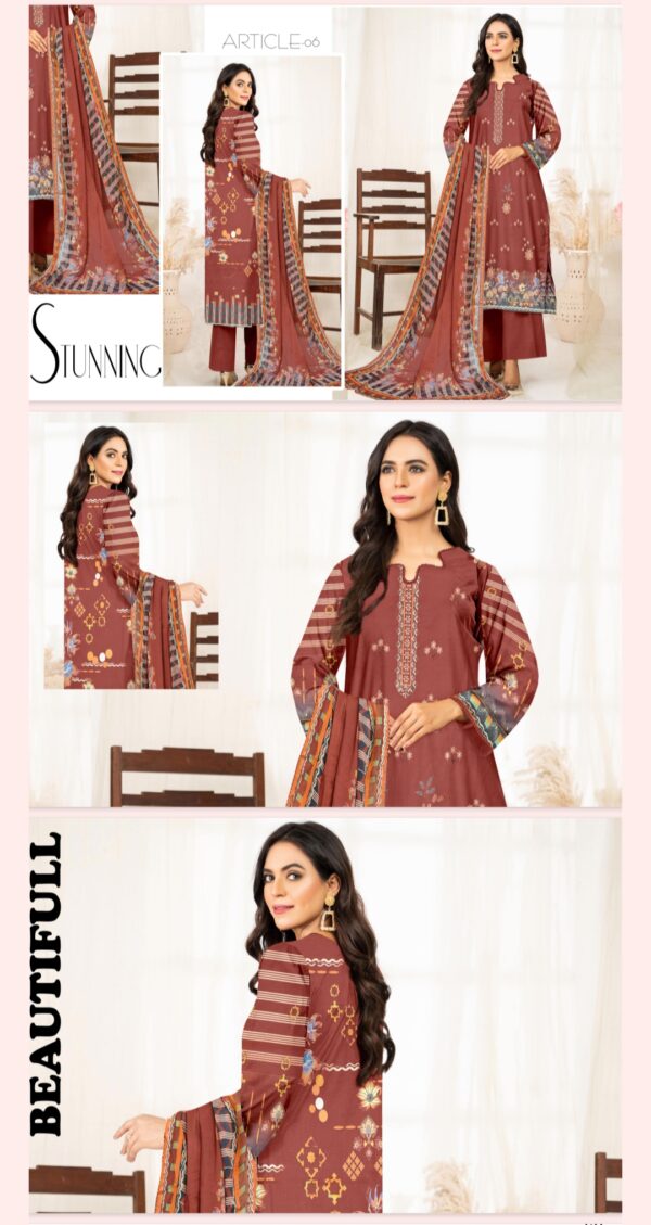 Urwa Luxury Digital Lawn Collection By Habib Faisal Arts (Un Stitched) 3 Piece, Vol 566, New Collection 2025. - Image 7