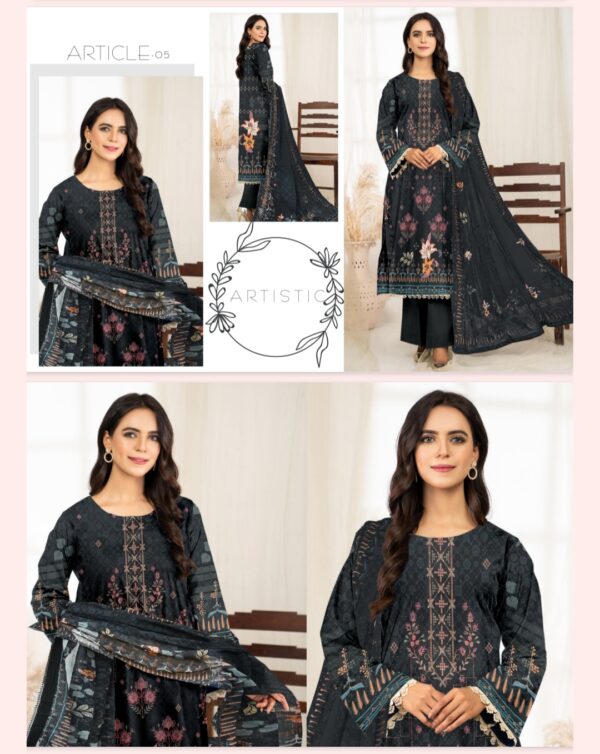 Urwa Luxury Digital Lawn Collection By Habib Faisal Arts (Un Stitched) 3 Piece, Vol 566, New Collection 2025. - Image 6