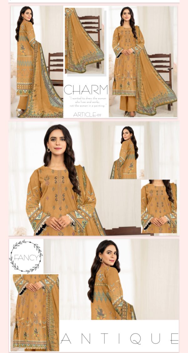 Urwa Luxury Digital Lawn Collection By Habib Faisal Arts (Un Stitched) 3 Piece, Vol 566, New Collection 2025. - Image 3