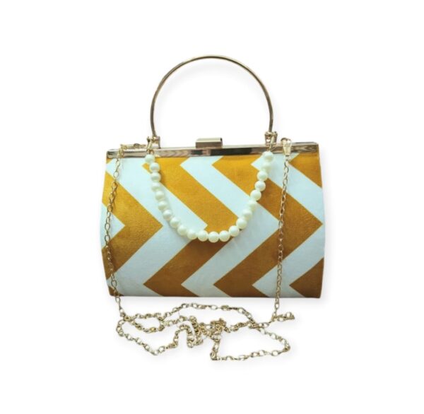 Imported Quality Luxury Ladies Bag With Top Handle and Metal Chain For Women and Girls, Beautiful Color Combination, 5 Elegant Designs. - Image 6