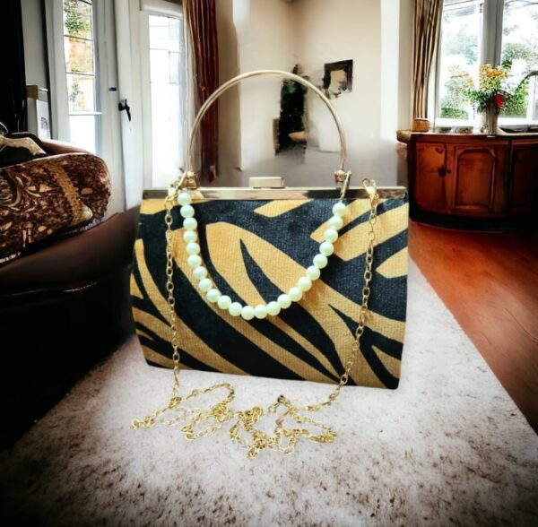 Imported Quality Luxury Ladies Bag With Top Handle and Metal Chain For Women and Girls, Beautiful Color Combination, 5 Elegant Designs. - Image 2