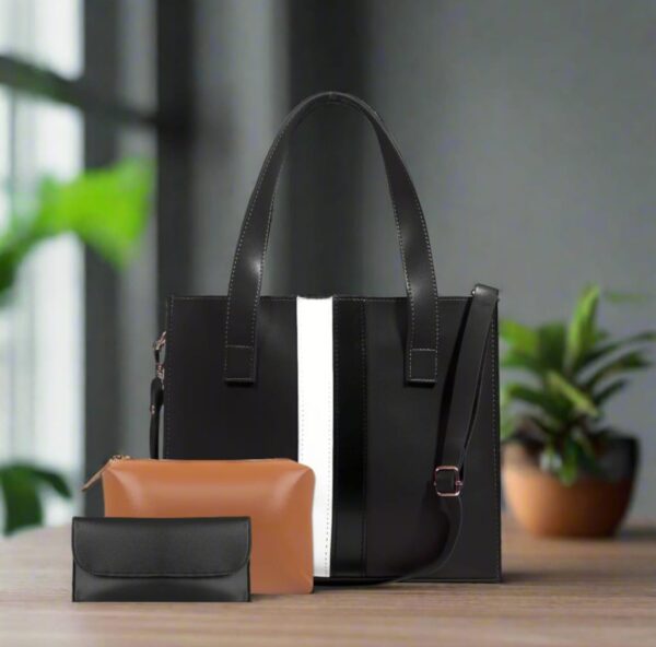 Black and white trio Hand bag For Women, Stylish shoulder bag Available in 7 Colors. - Image 6