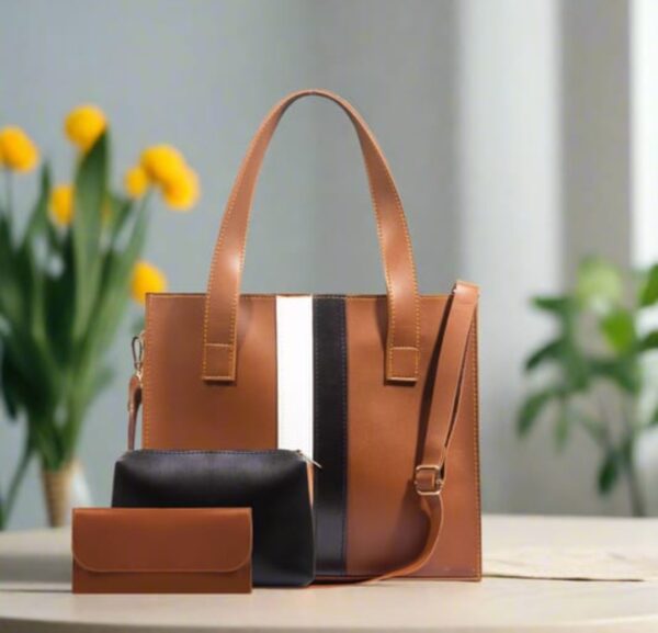 Black and white trio Hand bag For Women, Stylish shoulder bag Available in 7 Colors.