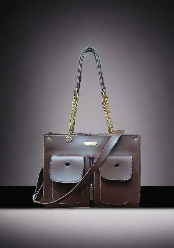 Double Pocket hand bag, Shoulder bags, Women fashion bag Available in 8 elegant Colors. - Image 9