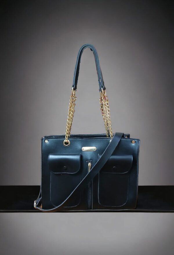 Double Pocket hand bag, Shoulder bags, Women fashion bag Available in 8 elegant Colors. - Image 2