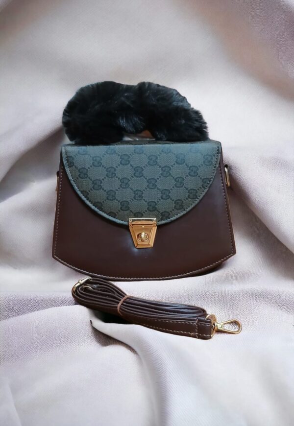 Fur handle design handbag for girls and woman with long shoulder strap, crossbody handbag, casual use handbag Available in 8 Colors. - Image 7
