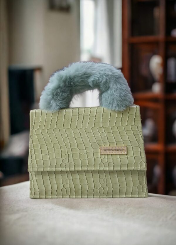 Crocodile Artificial Leather Women Crossbody Bag Plush Handle Solid Shoulder Handbag Available in 7 Colors. - Image 6