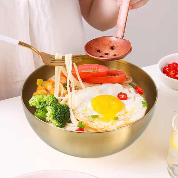 Golden Bowl Stainless Steel Salad or Soup Bowl  7cm 25-13s - Image 6