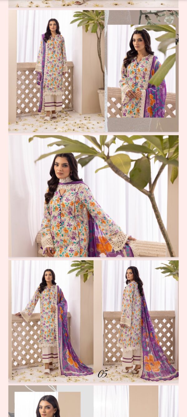 Fancy Florals By Zara Meer (Un Stitched) 3 Piece, Vol 171, New Collection 2025. - Image 12