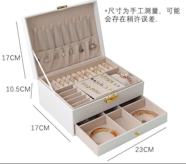 Luxe 3 Layer Jewelry Box, Jewelry Holder Organizer - Image 8