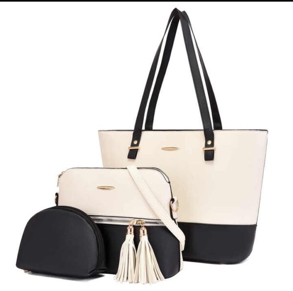 3 piece bags For Women, Large bag with medium shoulder bag and wallet Available in 8 Colors. - Image 3