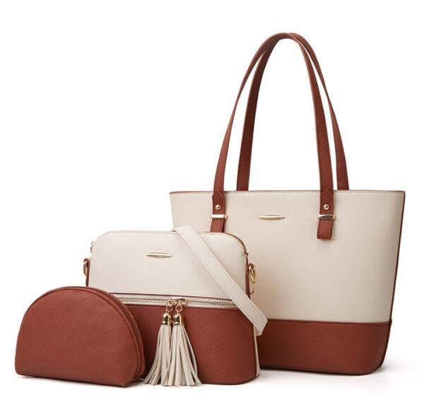 3 piece bags For Women, Large bag with medium shoulder bag and wallet Available in 8 Colors. - Image 5