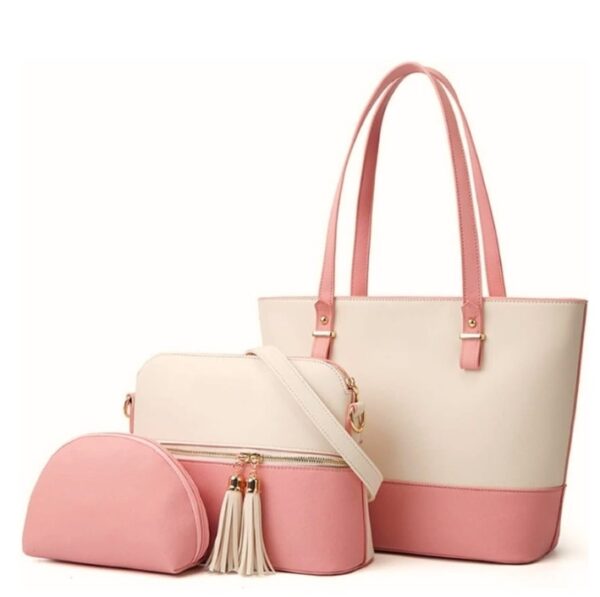 3 piece bags For Women, Large bag with medium shoulder bag and wallet Available in 8 Colors. - Image 6