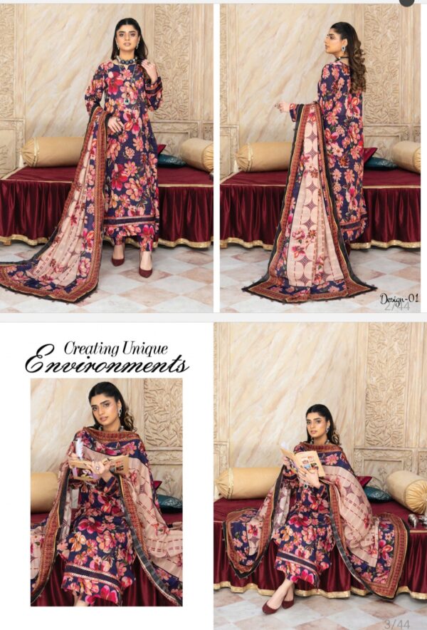 Palwasha by Areeba Arts Vol # 21 Signature By Palwasha 3 piece unstitch 2025 collection - Image 2