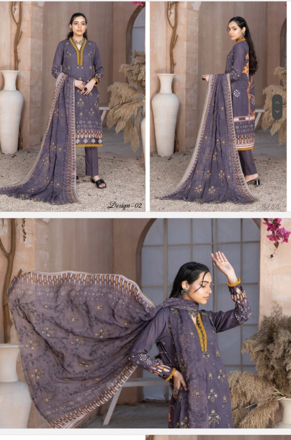 Palwasha by Areeba Arts Vol # 05 Rimsha By Palwasha  3 piece lawn unstitch 2025 collection - Image 4