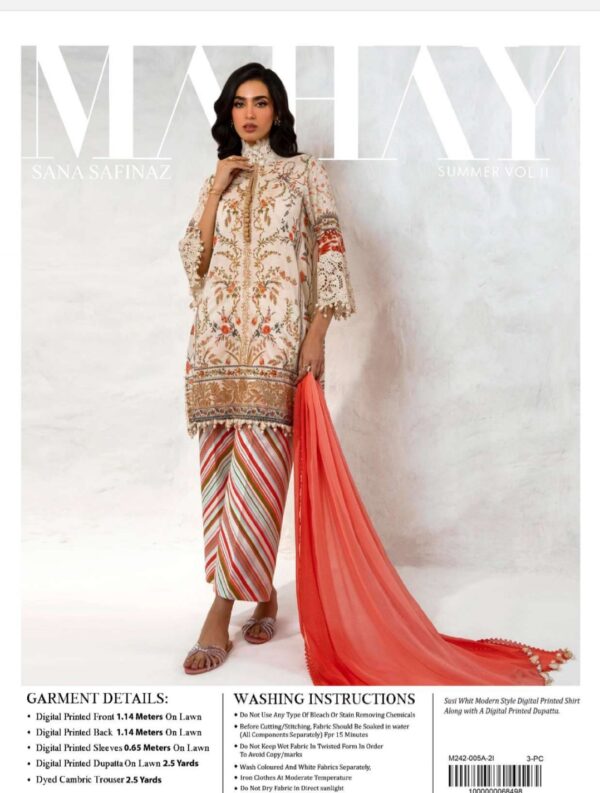 Sana Safinaz Mahay lawn collection volume 14 by brand lover Lawn (Un Stitched) 3piece 2025 collection - Image 8