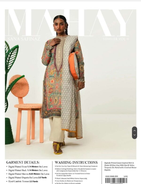 Sana Safinaz Mahay lawn collection volume 14 by brand lover Lawn (Un Stitched) 3piece 2025 collection - Image 7
