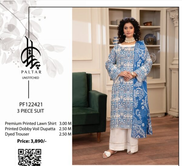 PALTAR BAHROZ LAWN 3 PIECE UNSTITCHED SUIT BY BRAND'S LOVER NEW 2025 COLLECTION - Image 6