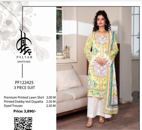 PALTAR BAHROZ LAWN 3 PIECE UNSTITCHED SUIT BY BRAND'S LOVER NEW 2025 COLLECTION - Image 13